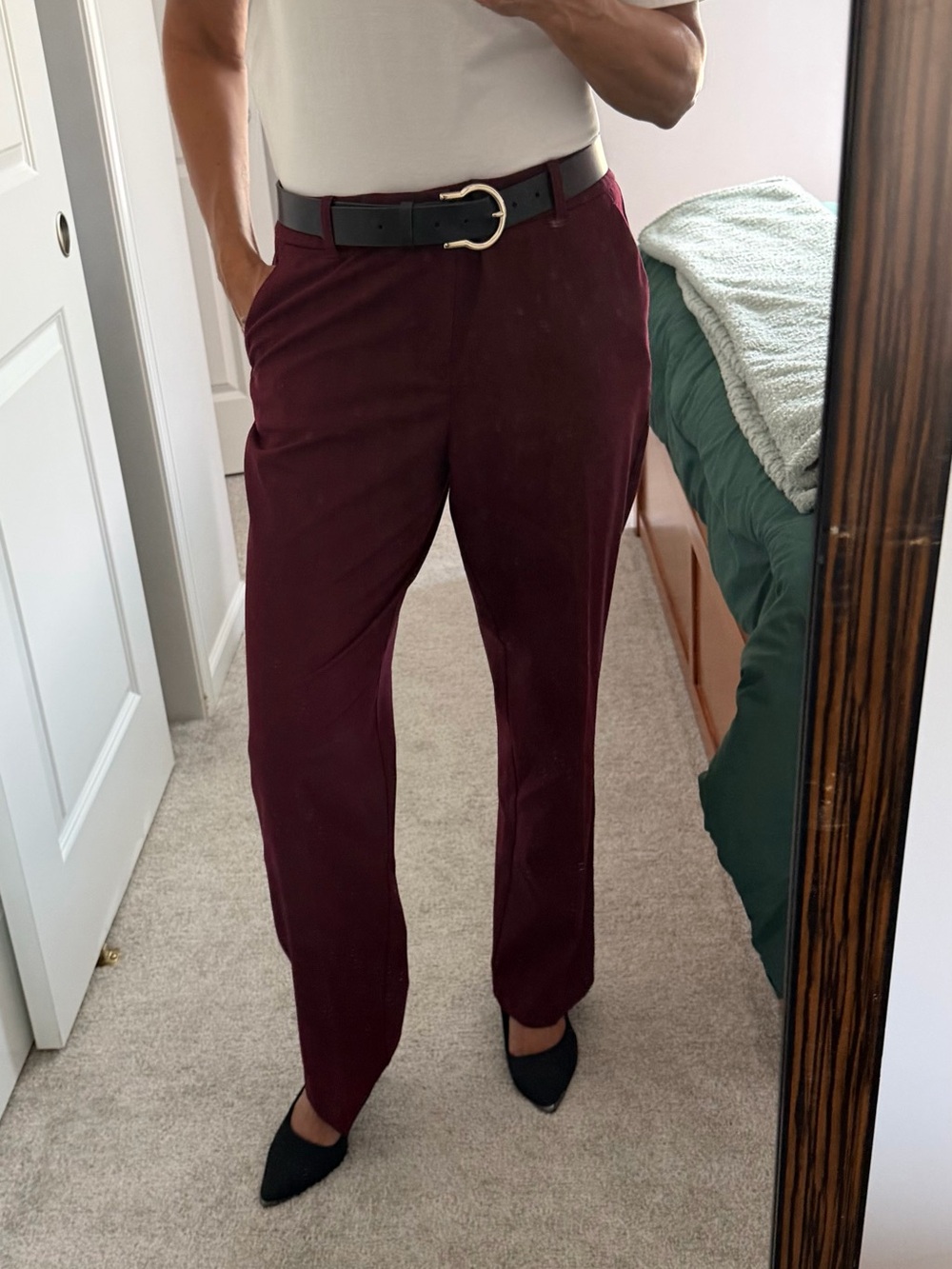 Charter Club Burgundy Straight-Leg Ponte Trousers